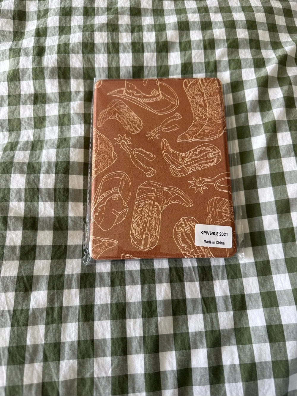 Brown Cowboy Boot Pattern kindle paperwhite 11th gen case